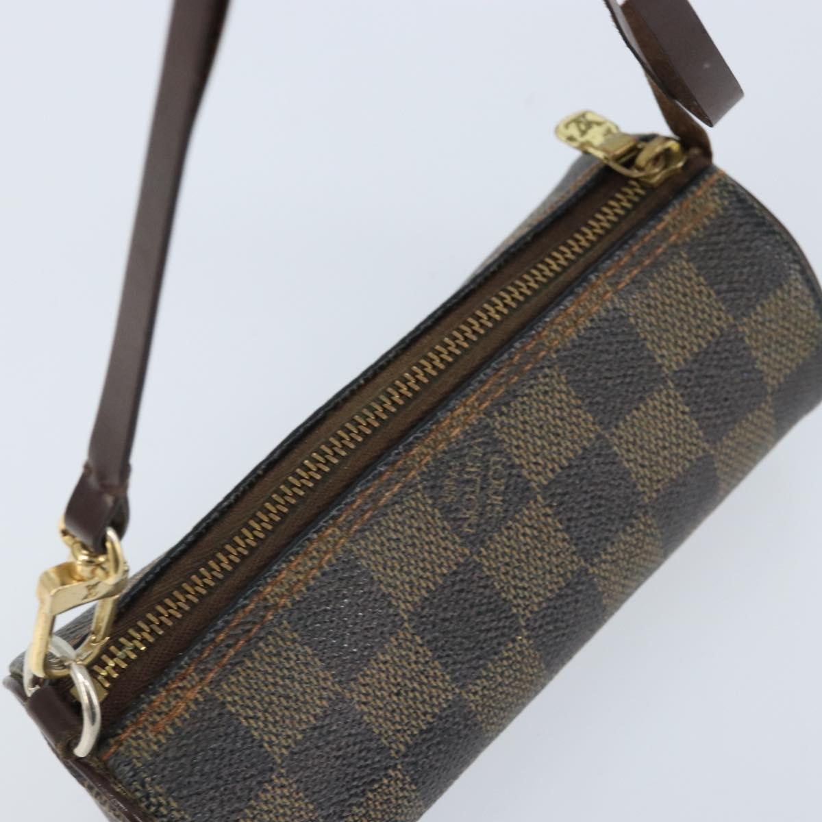 LOUIS VUITTON Damier Ebene Papillon Pouch LV Auth BA10869