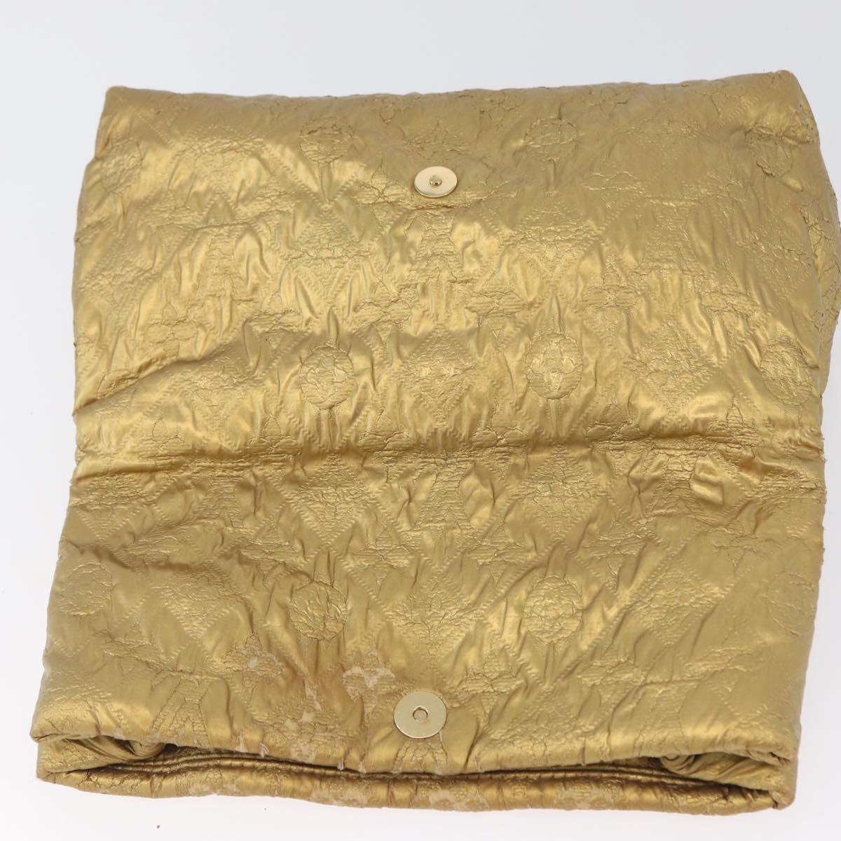 LOUIS VUITTON Monogram lime light Clutch MM Clutch Bag Gold LV Auth BA10873