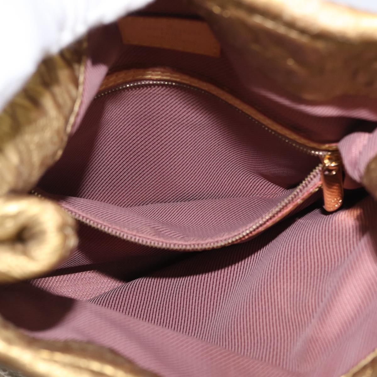 LOUIS VUITTON Monogram lime light Clutch MM Clutch Bag Gold LV Auth BA10873