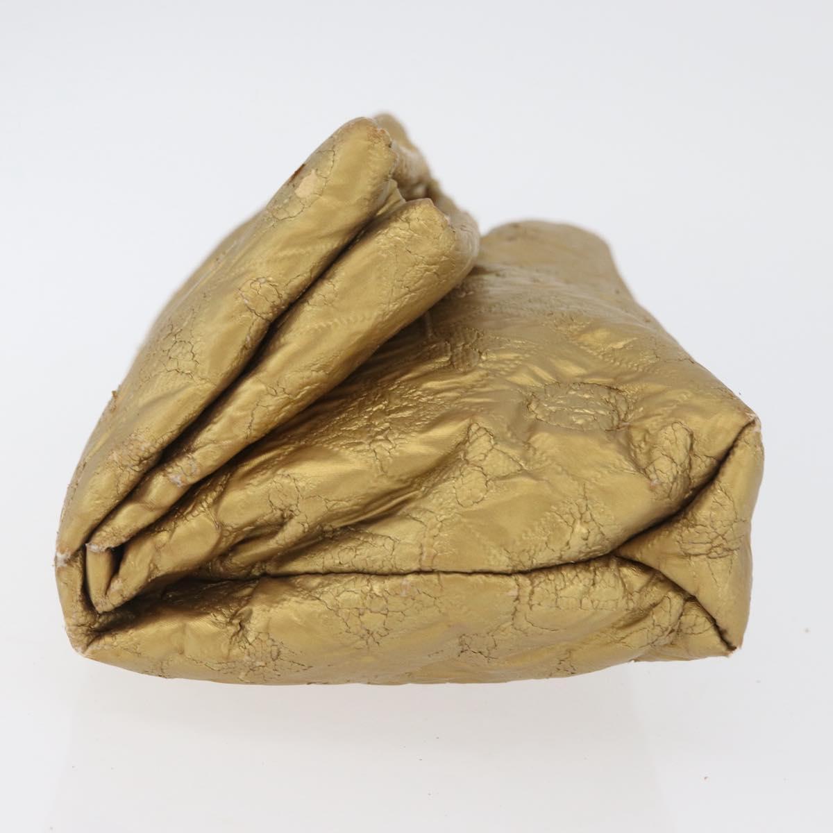 LOUIS VUITTON Monogram lime light Clutch MM Clutch Bag Gold LV Auth BA10873