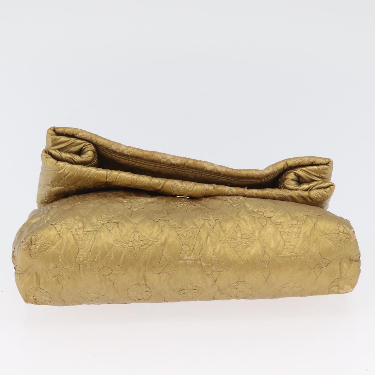 LOUIS VUITTON Monogram lime light Clutch MM Clutch Bag Gold LV Auth BA10873