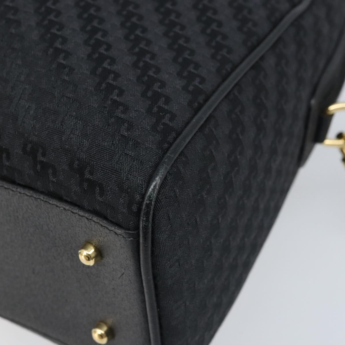 GUCCI Hand Bag Canvas 2way Black Gold 000 58 0256 Auth BA10874