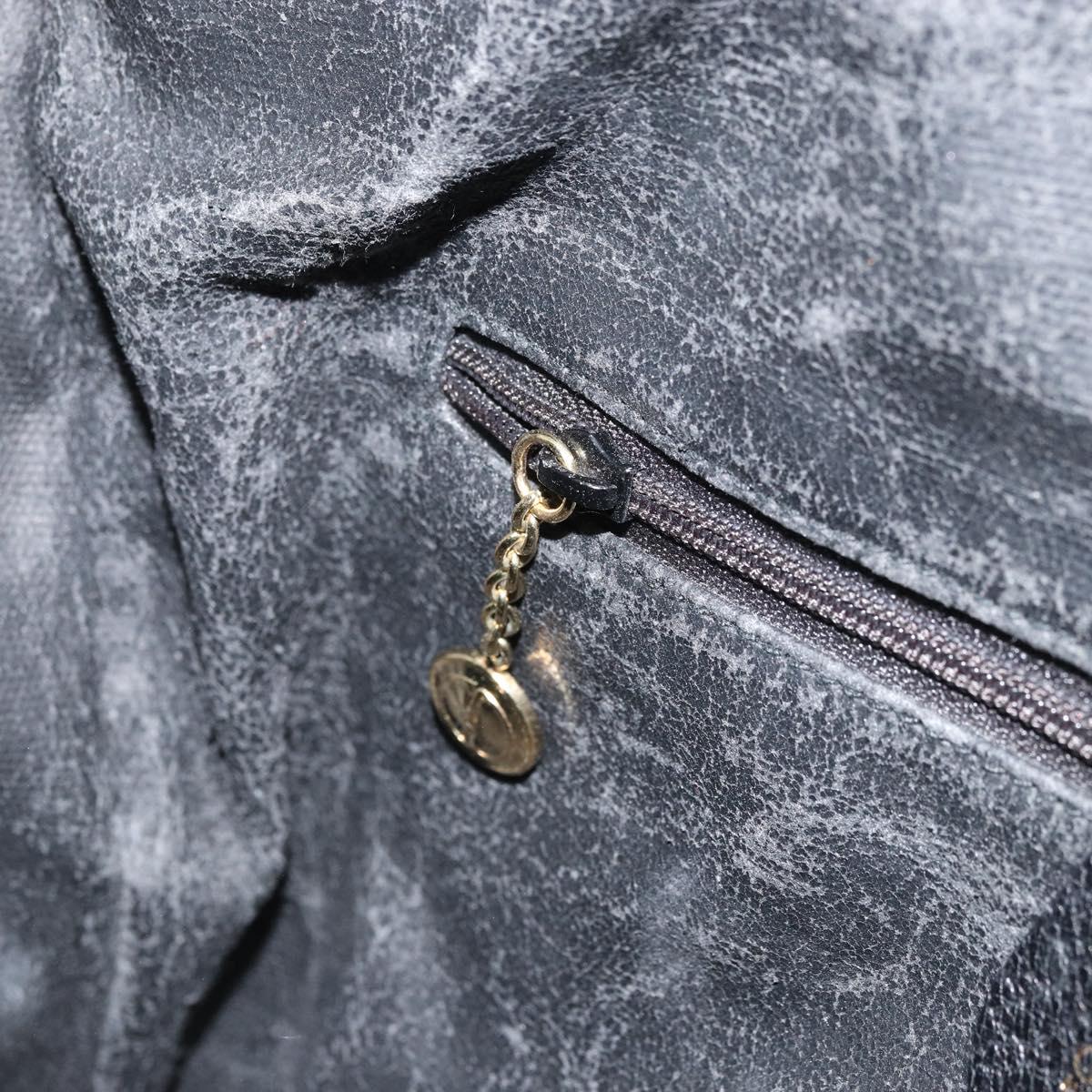 GUCCI Hand Bag Canvas 2way Black Gold 000 58 0256 Auth BA10874