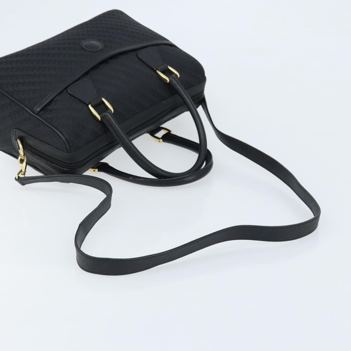GUCCI Hand Bag Canvas 2way Black Gold 000 58 0256 Auth BA10874