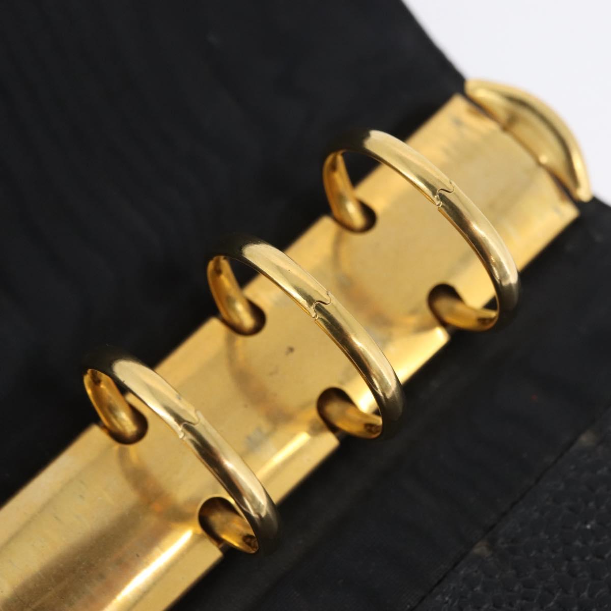 CHANEL Day Planner Cover Caviar Skin Black Gold CC Auth BA10875