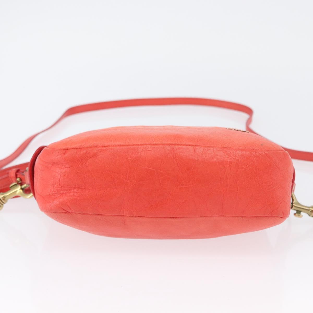 Chloe Shoulder Bag Leather 2way Red Gold Auth BA10876