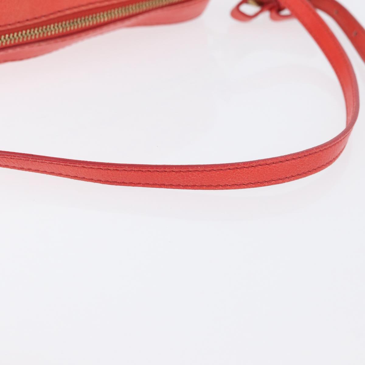 Chloe Shoulder Bag Leather 2way Red Gold Auth BA10876