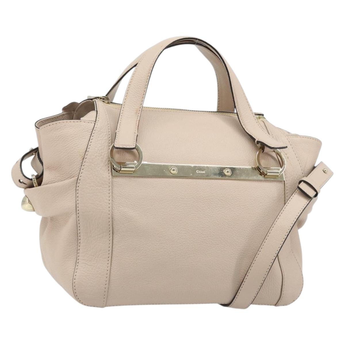 Chloe Hand Bag 2way Pink Gold Auth BA10878