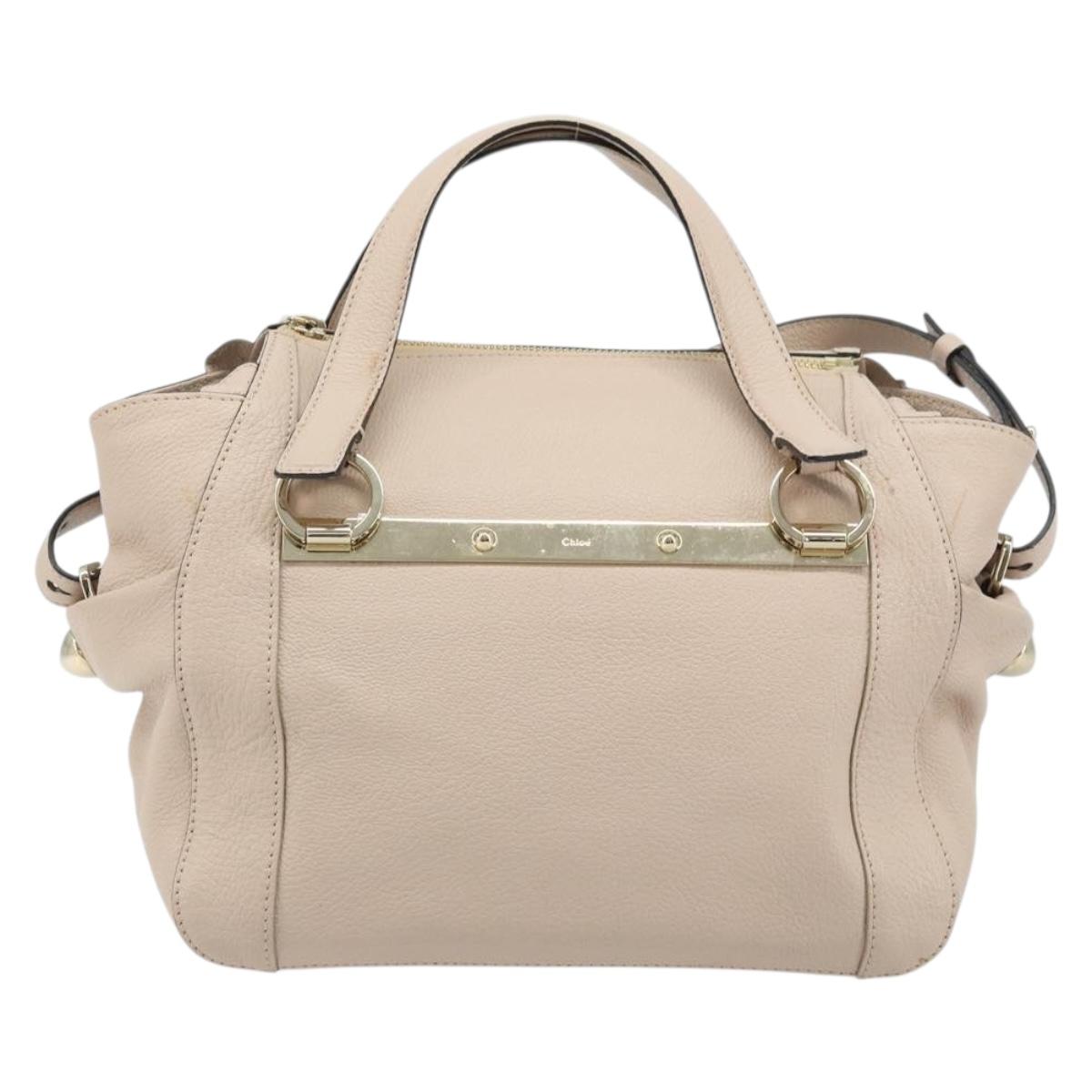 Chloe Hand Bag 2way Pink Gold Auth BA10878