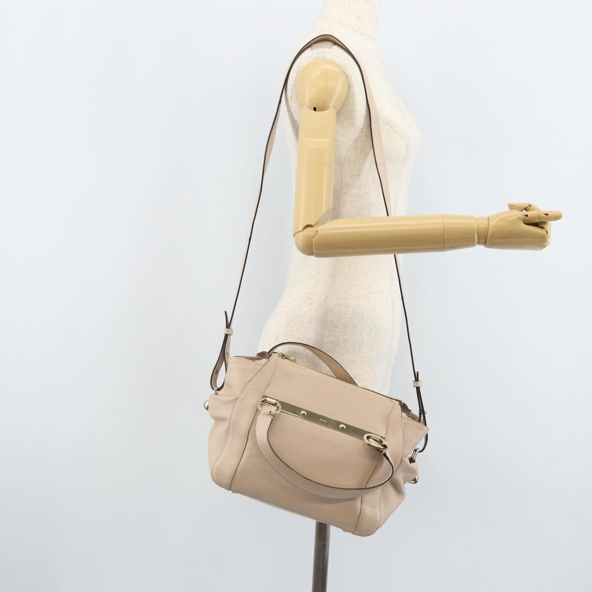 Chloe Hand Bag 2way Pink Gold Auth BA10878