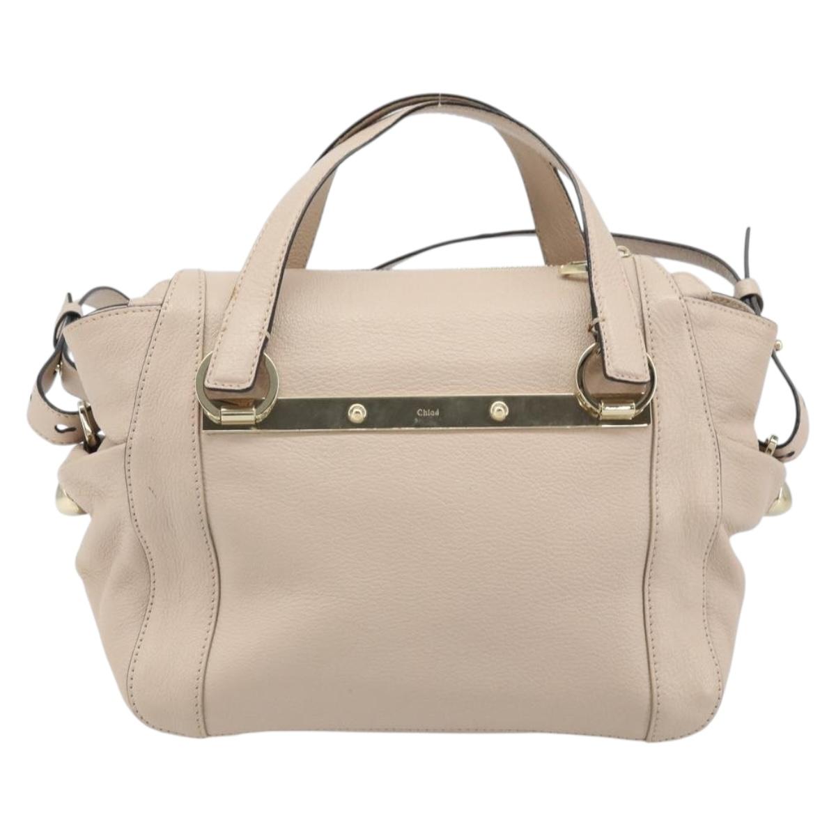 Chloe Hand Bag 2way Pink Gold Auth BA10878