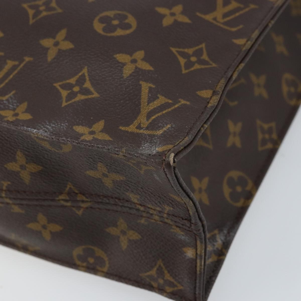 LOUIS VUITTON Monogram Sac Plat Hand Bag M51140 LV Auth BA10883