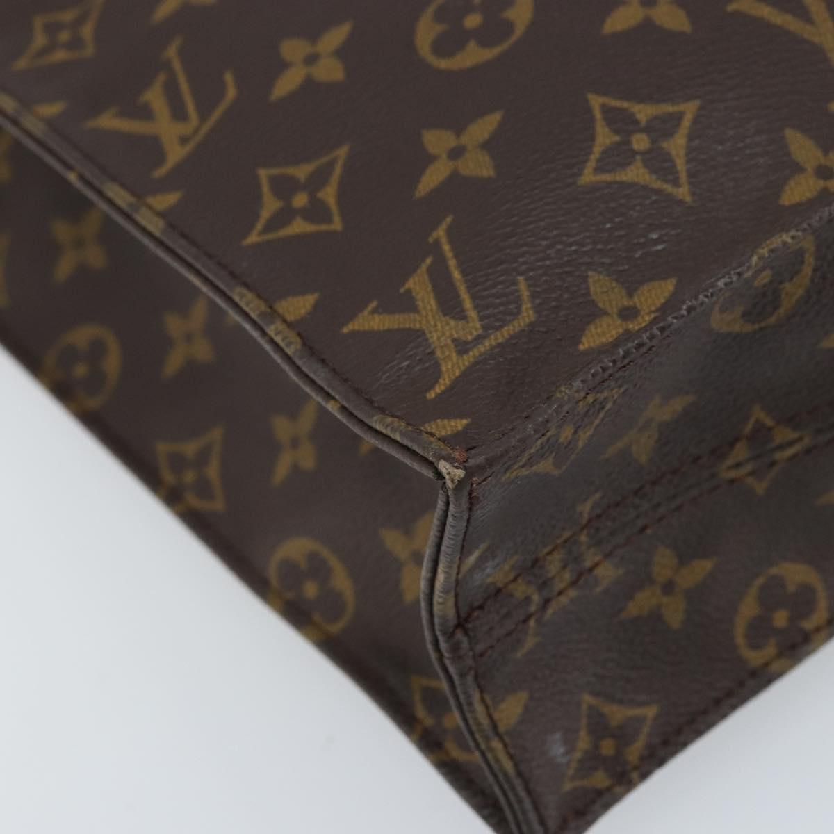 LOUIS VUITTON Monogram Sac Plat Hand Bag M51140 LV Auth BA10883