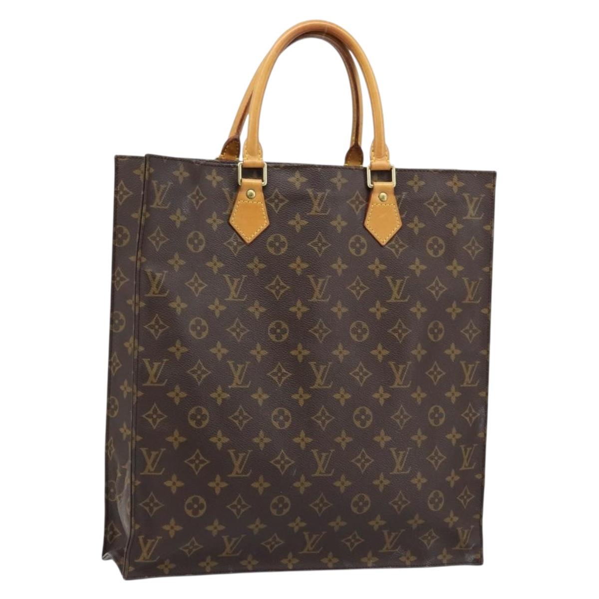 LOUIS VUITTON Monogram Sac Plat Hand Bag M51140 LV Auth BA10883