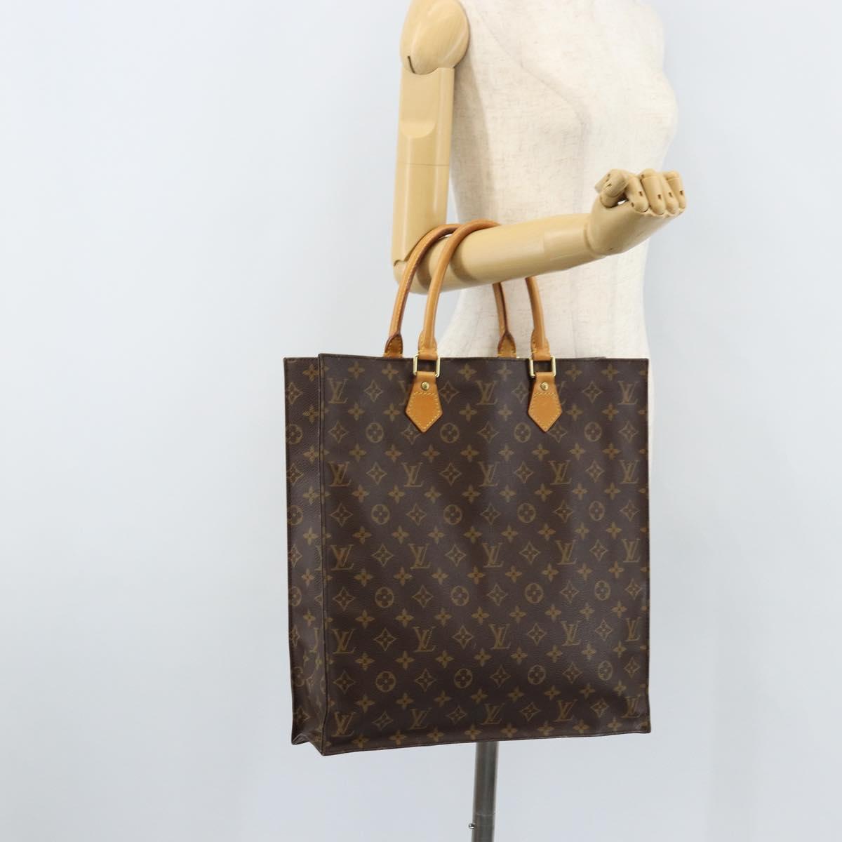 LOUIS VUITTON Monogram Sac Plat Hand Bag M51140 LV Auth BA10883