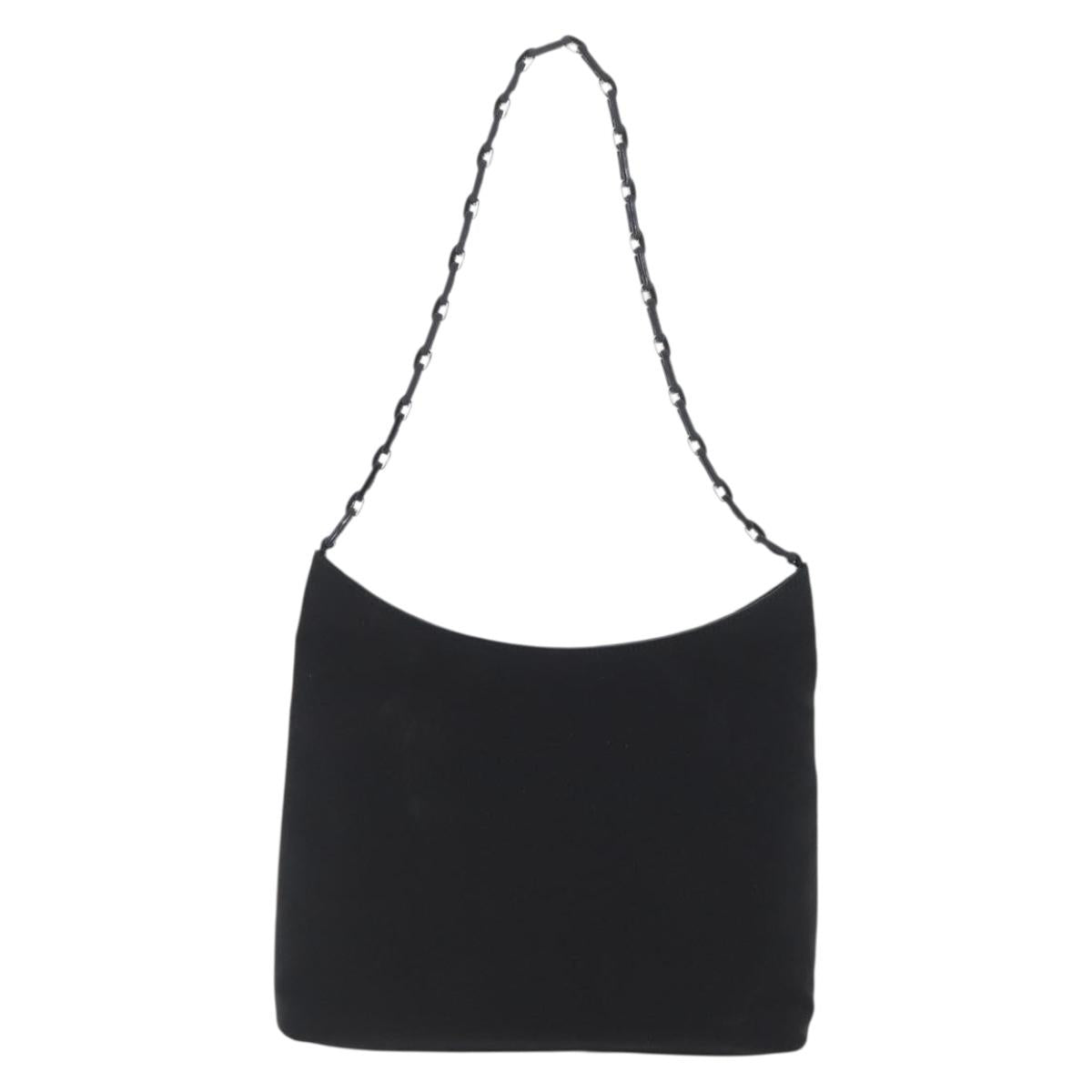 Salvatore Ferragamo Chain Vala Shoulder Bag Nylon Black Auth BA10885