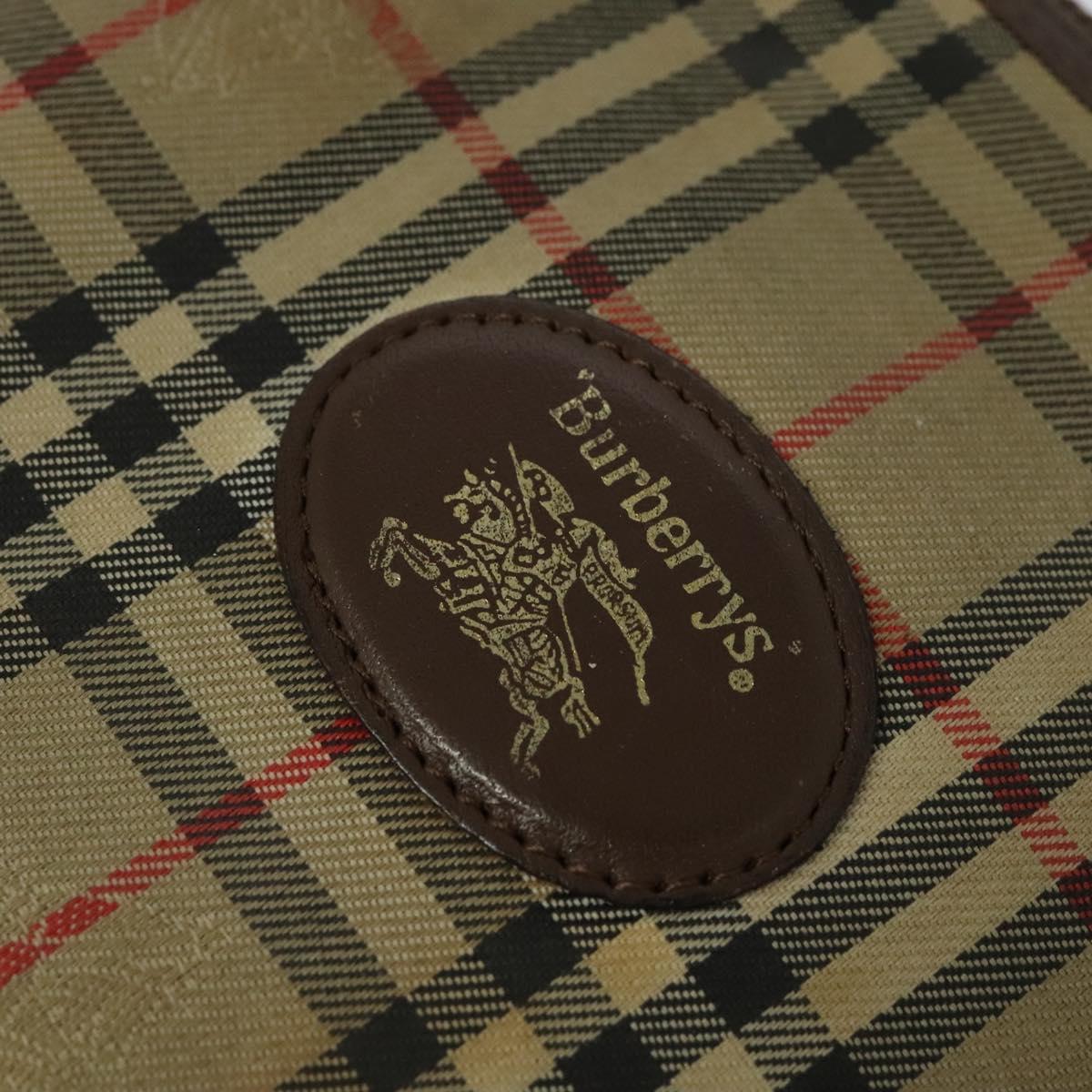 Burberrys Nova Check Shoulder Bag Canvas Brown Gold Auth BA1089