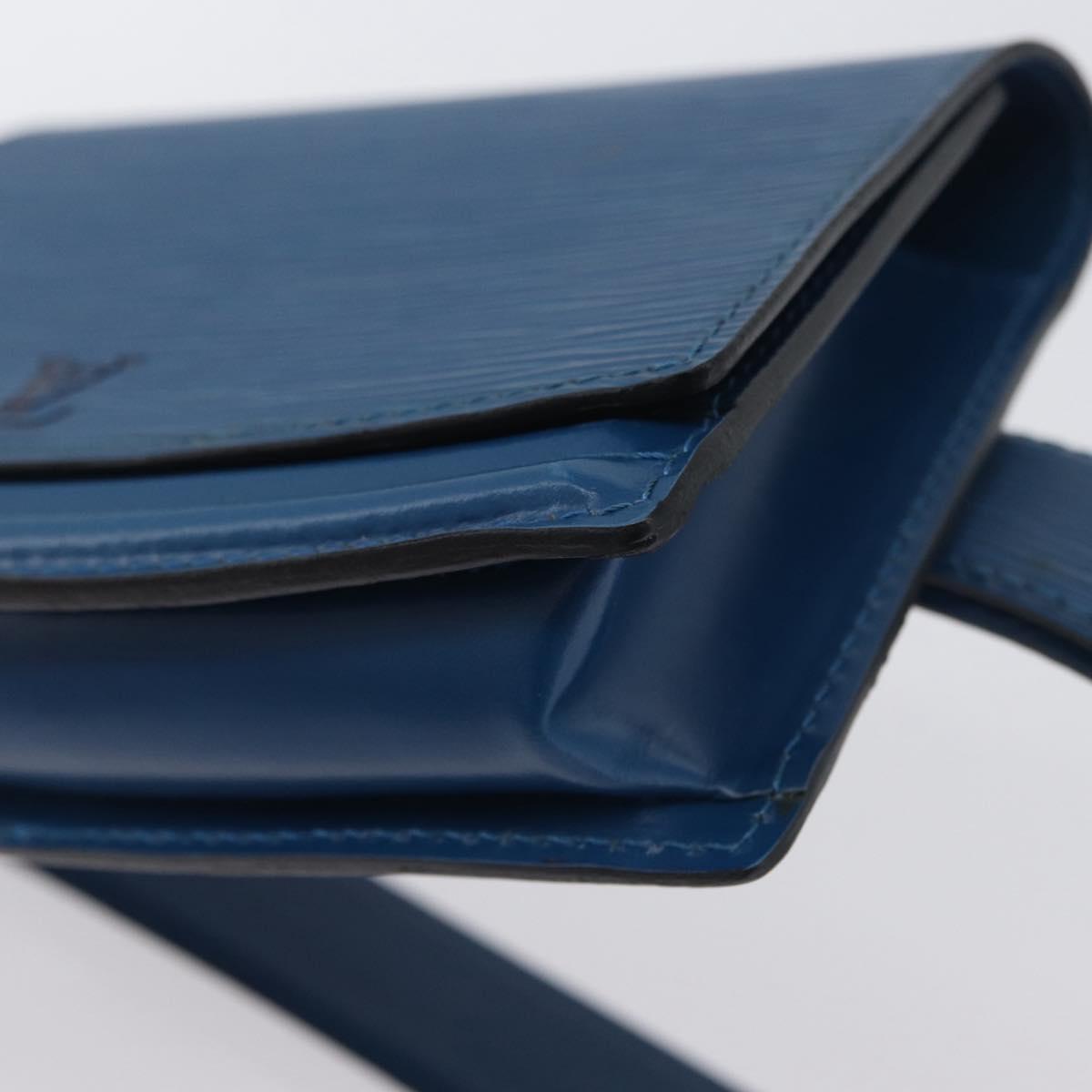 LOUIS VUITTON Epi Ceinture Tilsitt Pochette Pouch Blue M52605 LV Auth BA10893