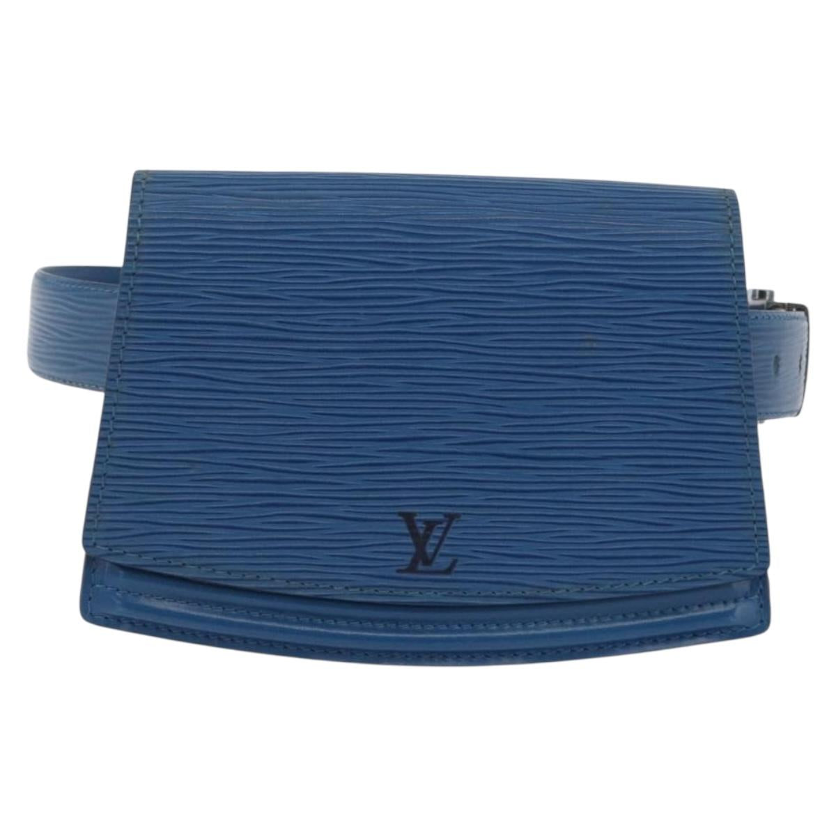 LOUIS VUITTON Epi Ceinture Tilsitt Pochette Pouch Blue M52605 LV Auth BA10893