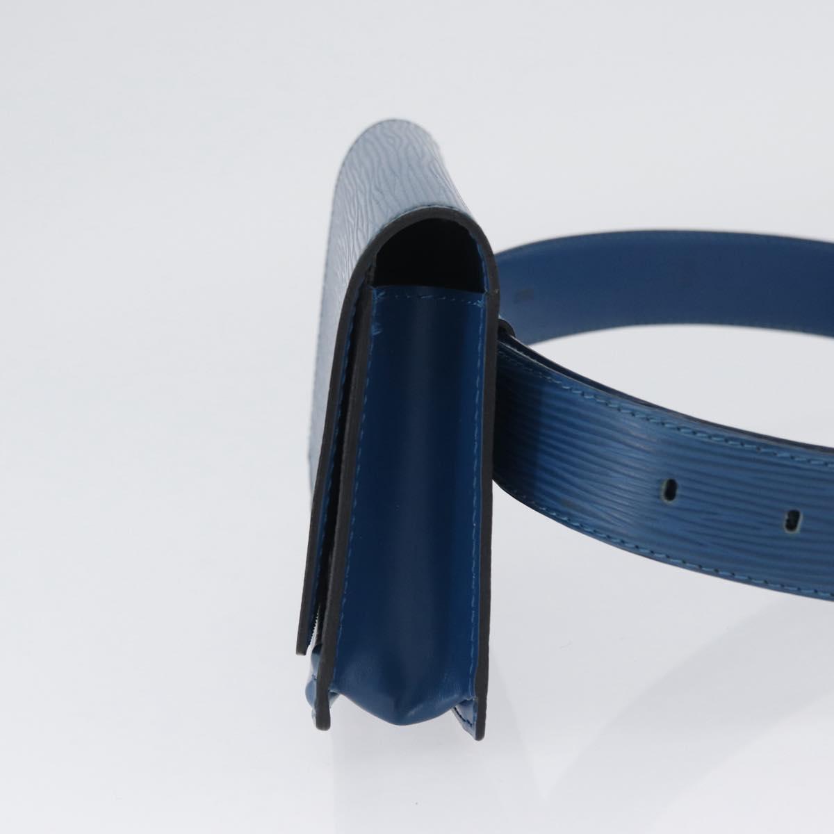 LOUIS VUITTON Epi Ceinture Tilsitt Pochette Pouch Blue M52605 LV Auth BA10893