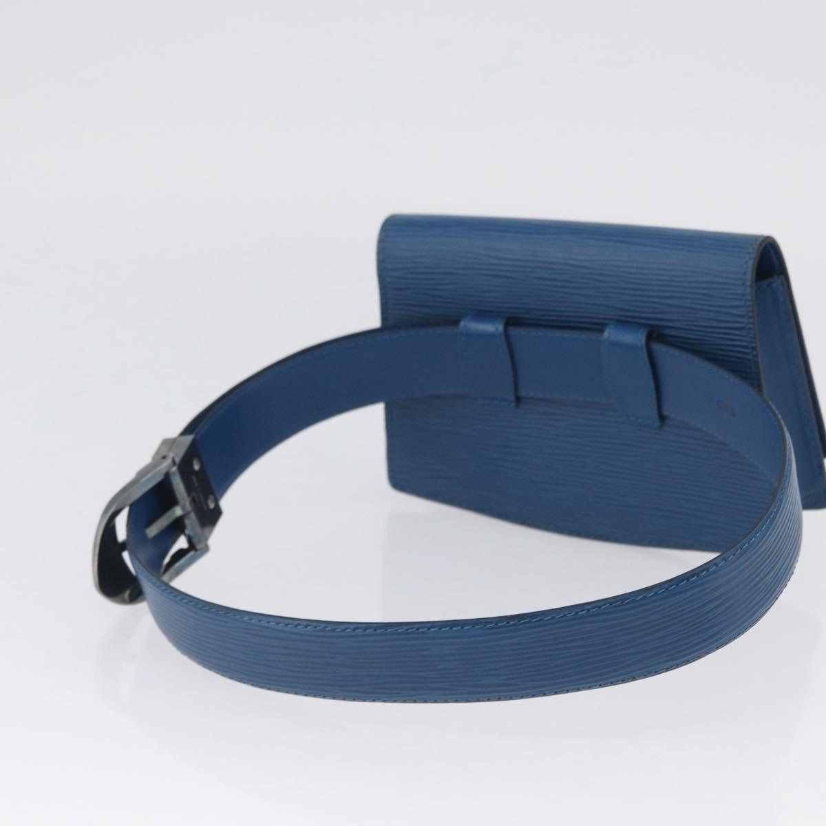 LOUIS VUITTON Epi Ceinture Tilsitt Pochette Pouch Blue M52605 LV Auth BA10893