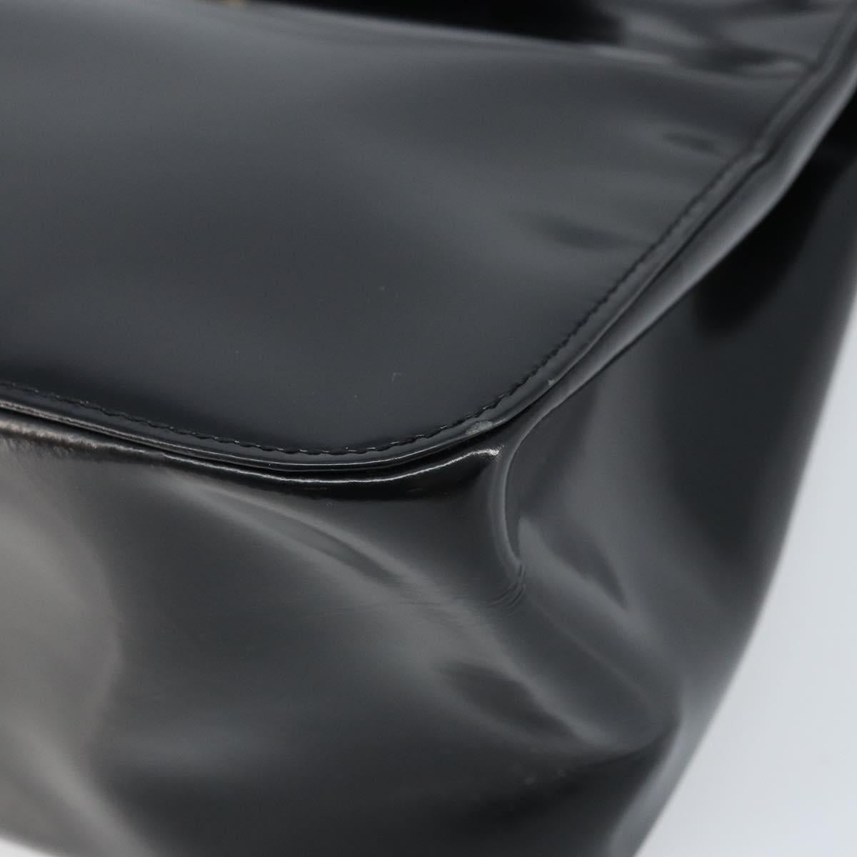 Gianni Versace Tote Bag Patent leather Black Gold Auth BA10900