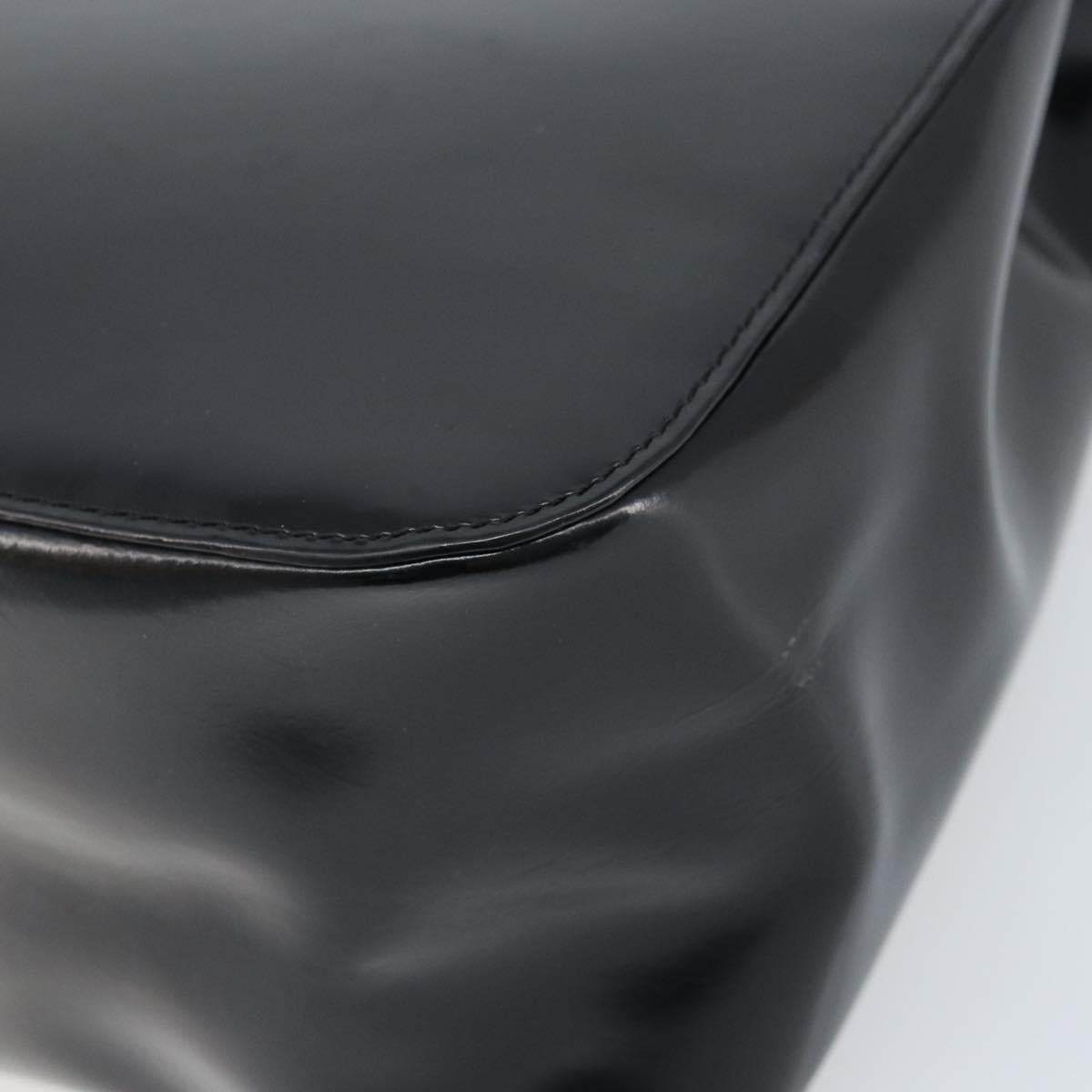 Gianni Versace Tote Bag Patent leather Black Gold Auth BA10900