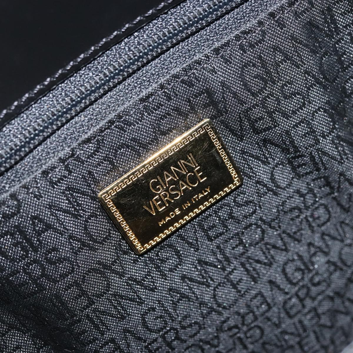 Gianni Versace Tote Bag Patent leather Black Gold Auth BA10900