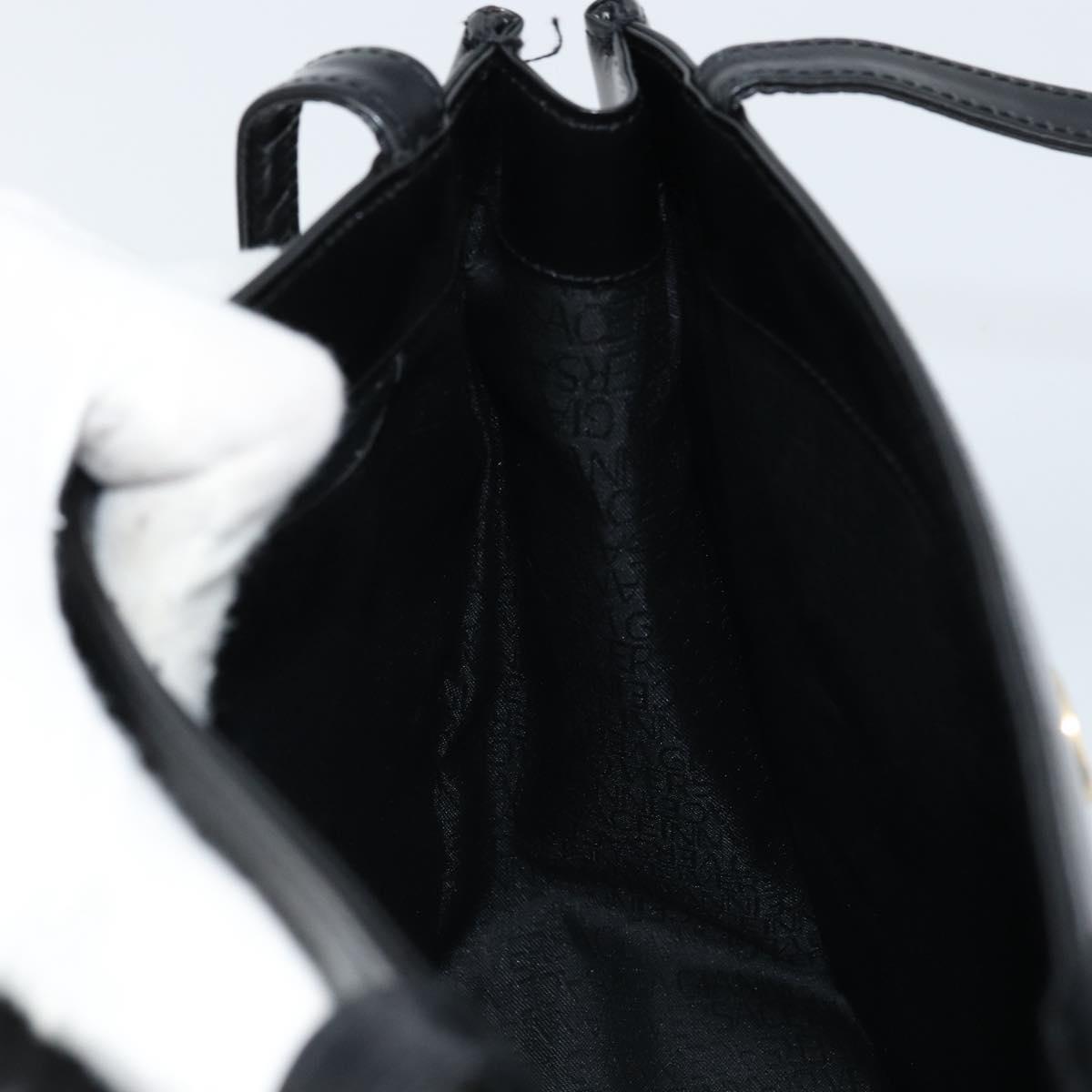Gianni Versace Tote Bag Patent leather Black Gold Auth BA10900