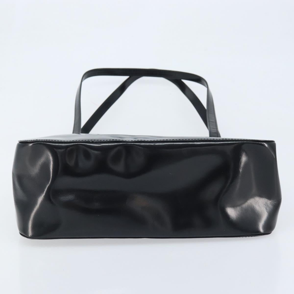 Gianni Versace Tote Bag Patent leather Black Gold Auth BA10900