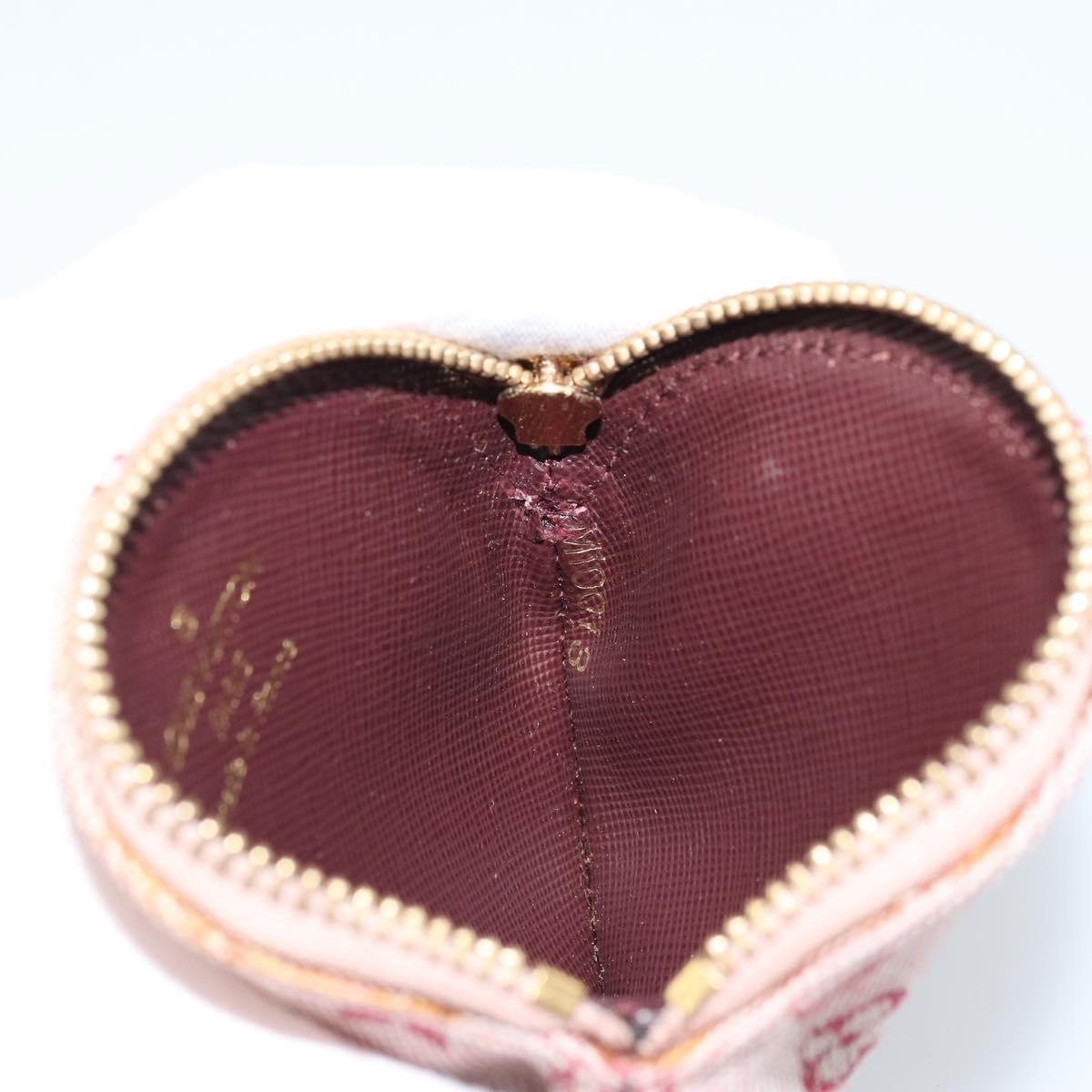 LOUIS VUITTON Monogram Mini Porte Monnaie Ron Coin Purse Red M92462 Auth BA10901