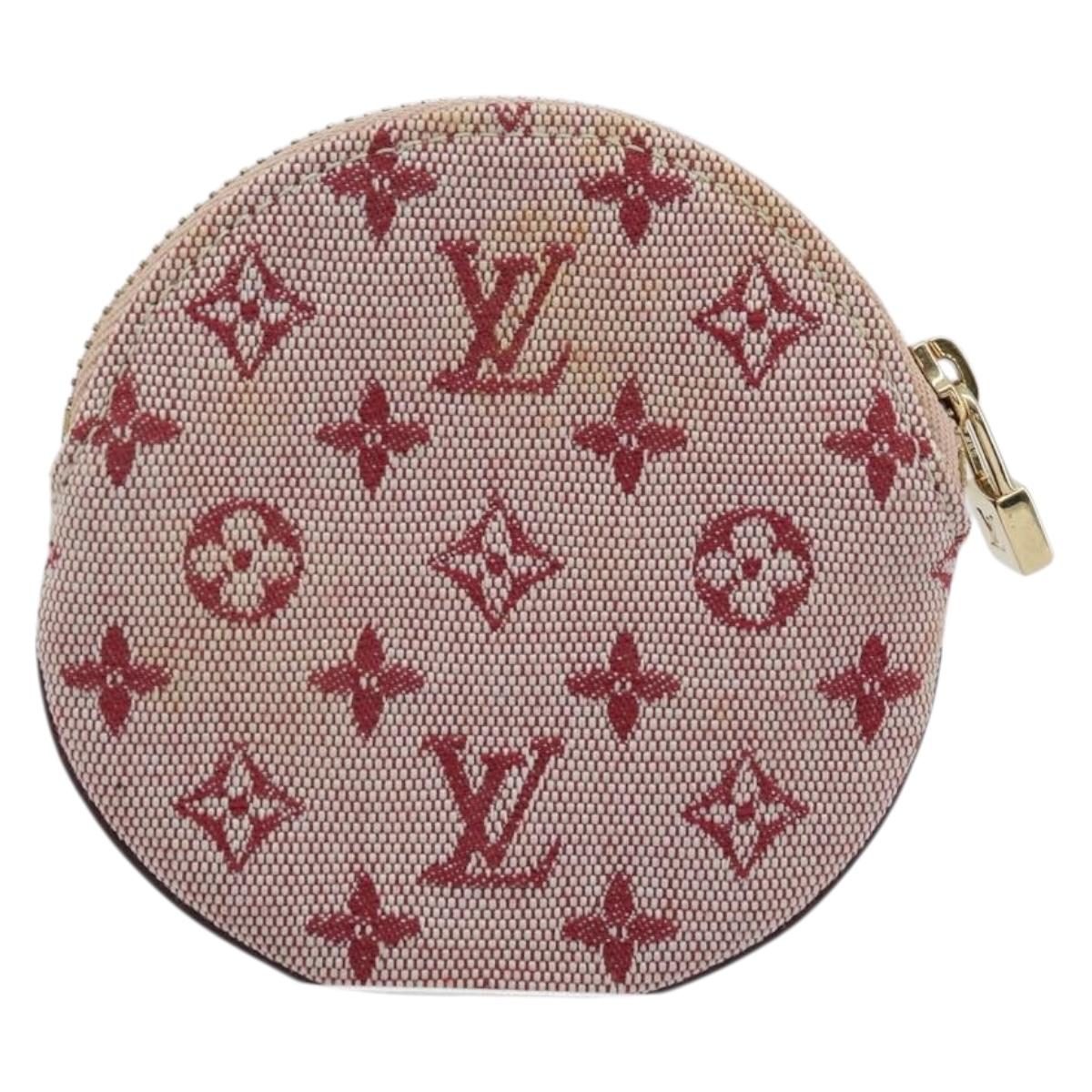 LOUIS VUITTON Monogram Mini Porte Monnaie Ron Coin Purse Red M92462 Auth BA10901