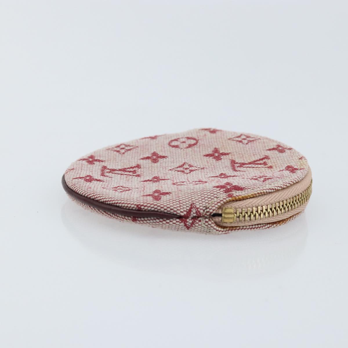 LOUIS VUITTON Monogram Mini Porte Monnaie Ron Coin Purse Red M92462 Auth BA10901