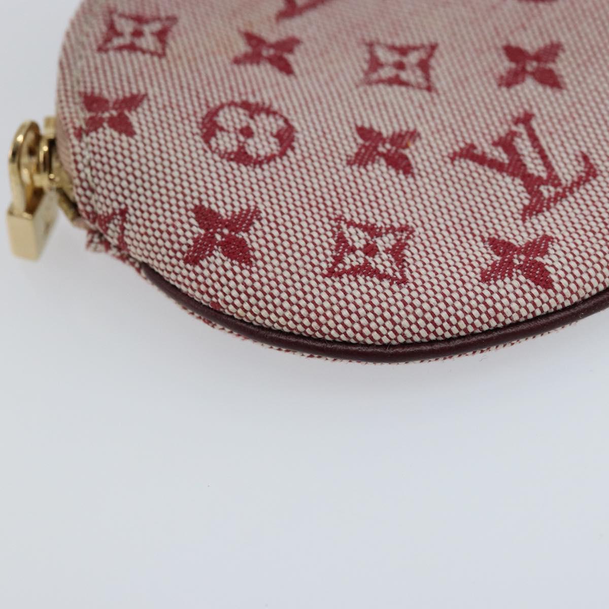 LOUIS VUITTON Monogram Mini Porte Monnaie Ron Coin Purse Red M92462 Auth BA10901