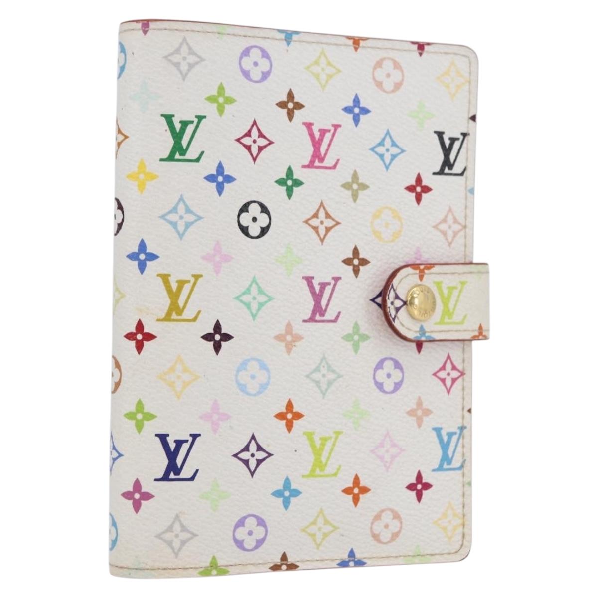 LOUIS VUITTON Multicolor Agenda PM Day Planner Cover White R21074 Auth BA10903V