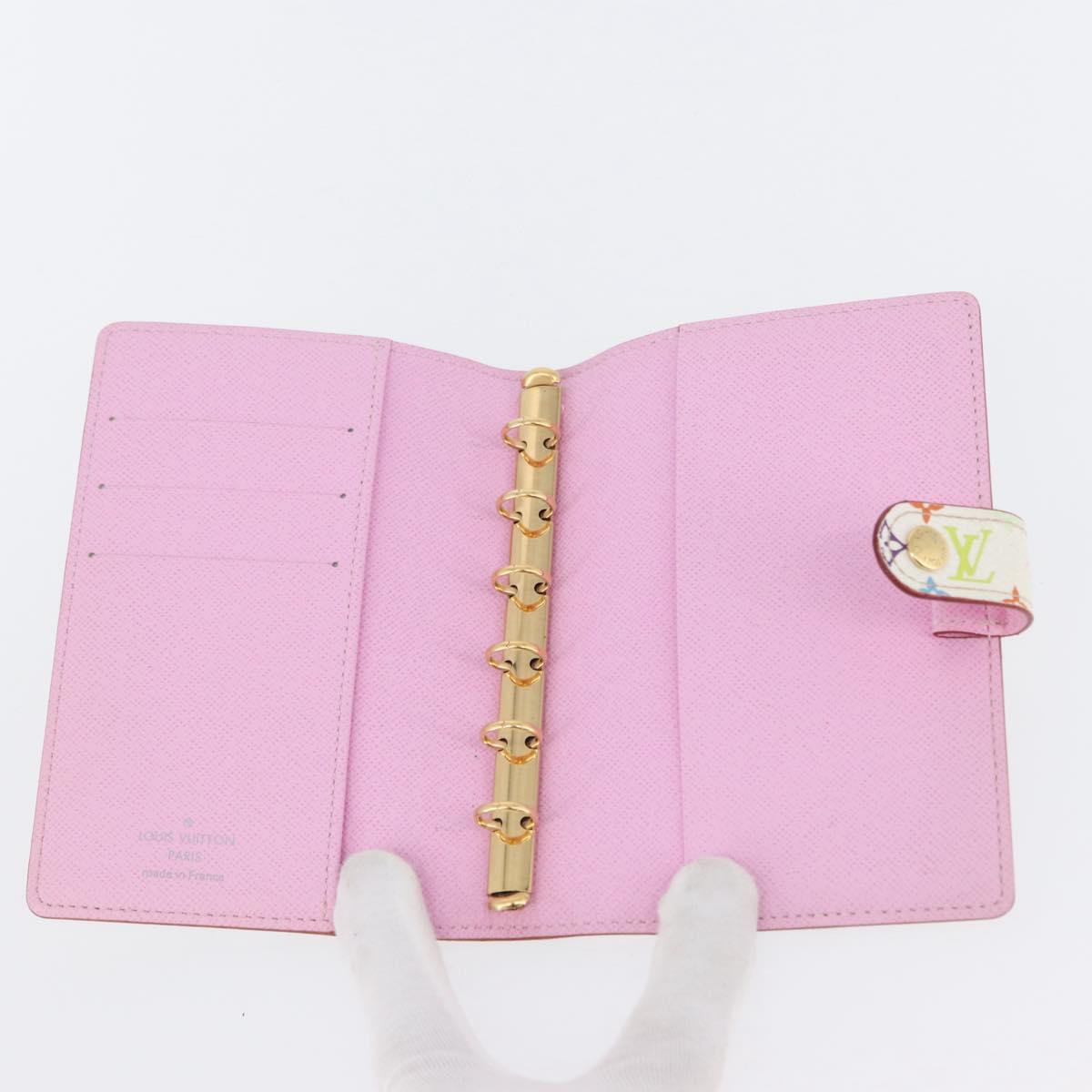 LOUIS VUITTON Multicolor Agenda PM Day Planner Cover White R21074 Auth BA10903V