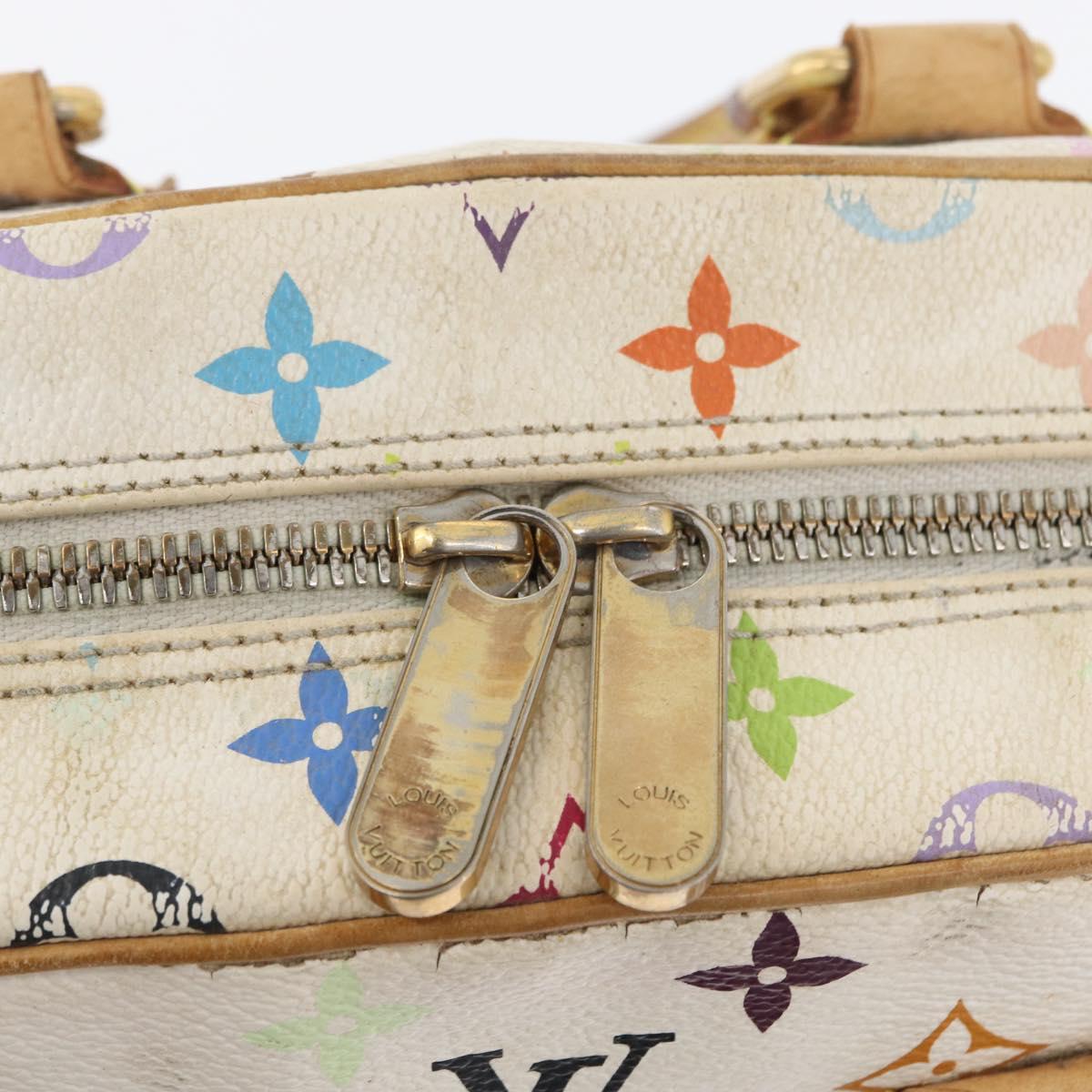 LOUIS VUITTON Monogram Multicolor Trouville Bag White M92663 LV Auth BA10914