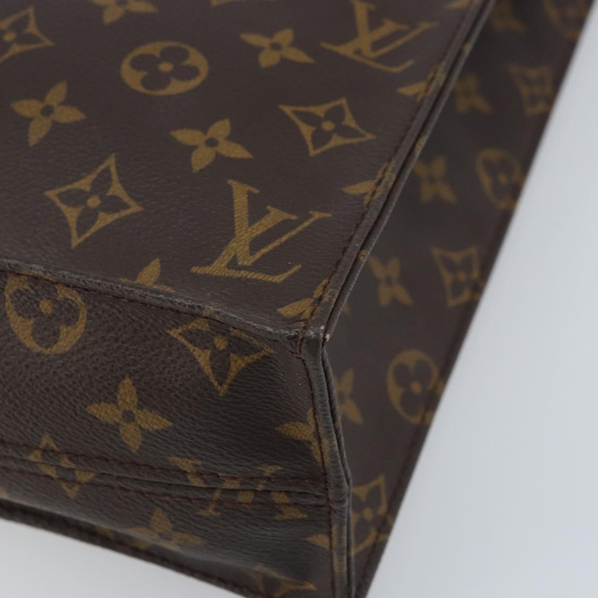 LOUIS VUITTON Monogram Sac Plat Hand Bag M51140 LV Auth BA10915