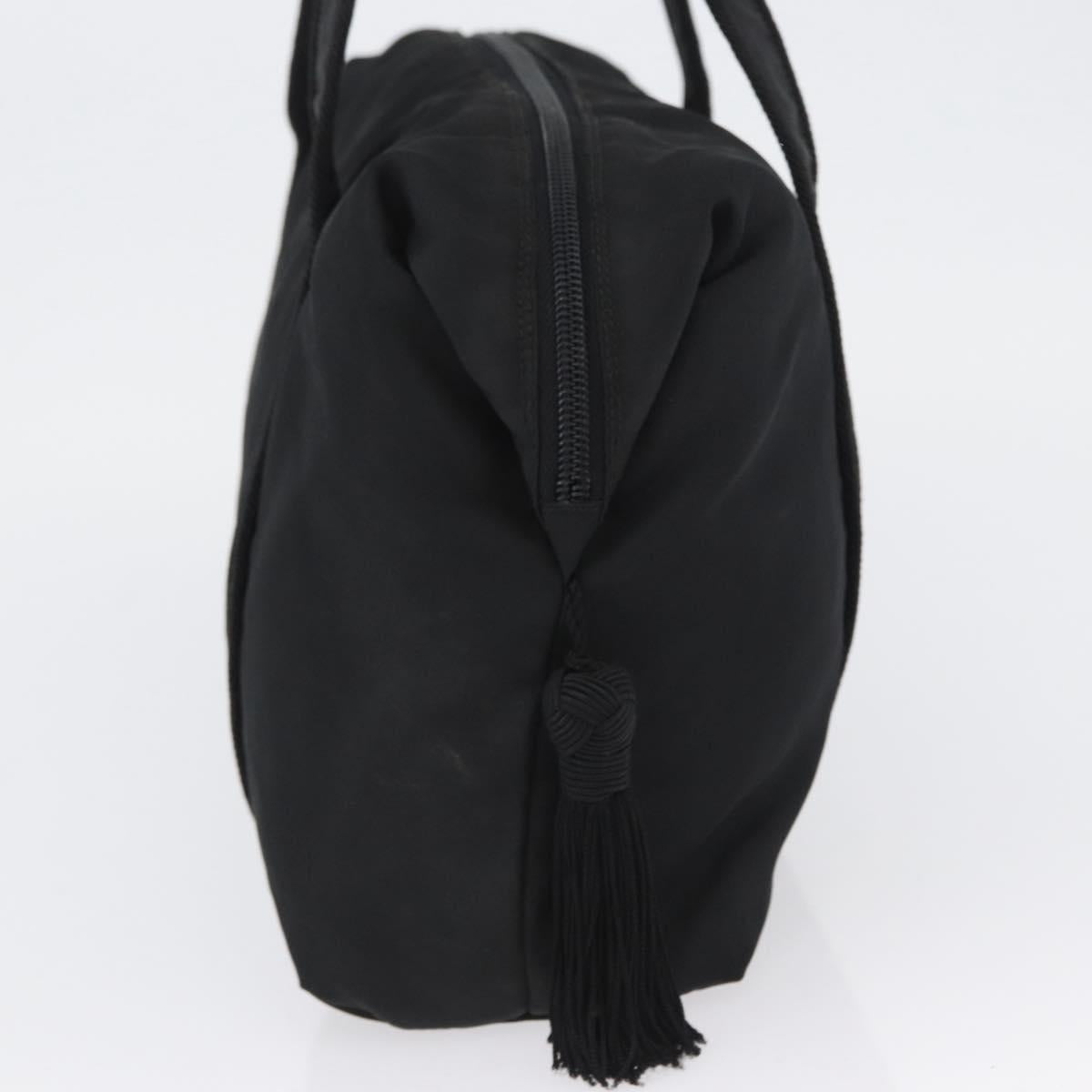 PRADA Hand Bag Nylon Black Silver Auth BA10929