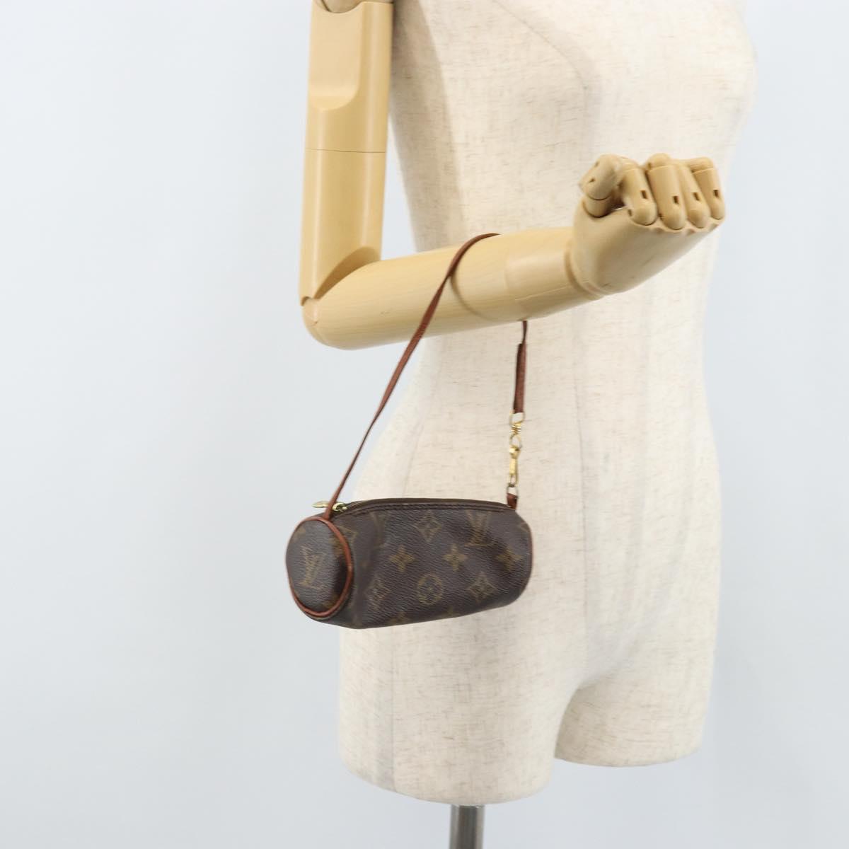 LOUIS VUITTON Monogram Papillon Pouch LV Auth BA10935