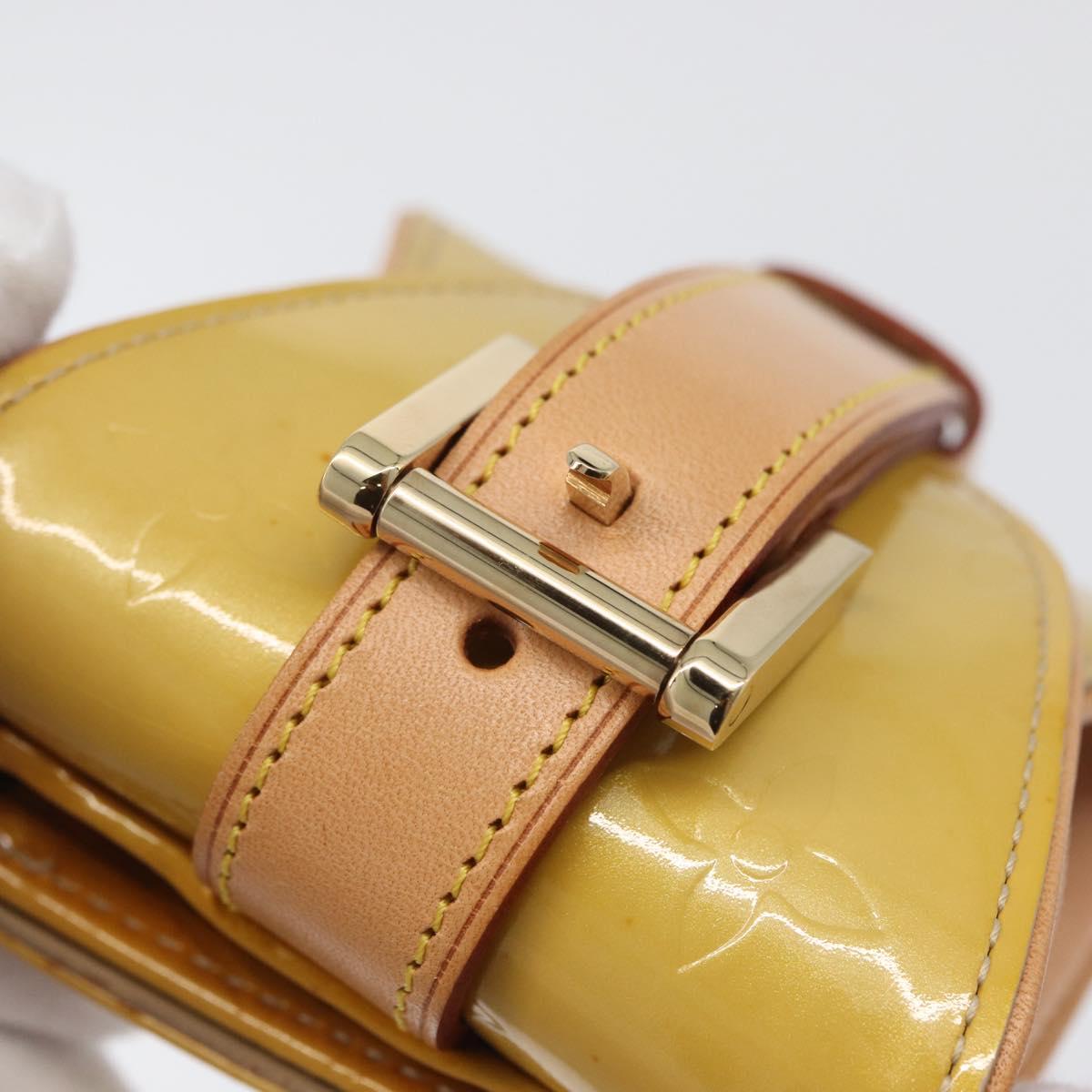 LOUIS VUITTON Vernis lafayette street Coin Purse Beige M91013 LV Auth BA10937