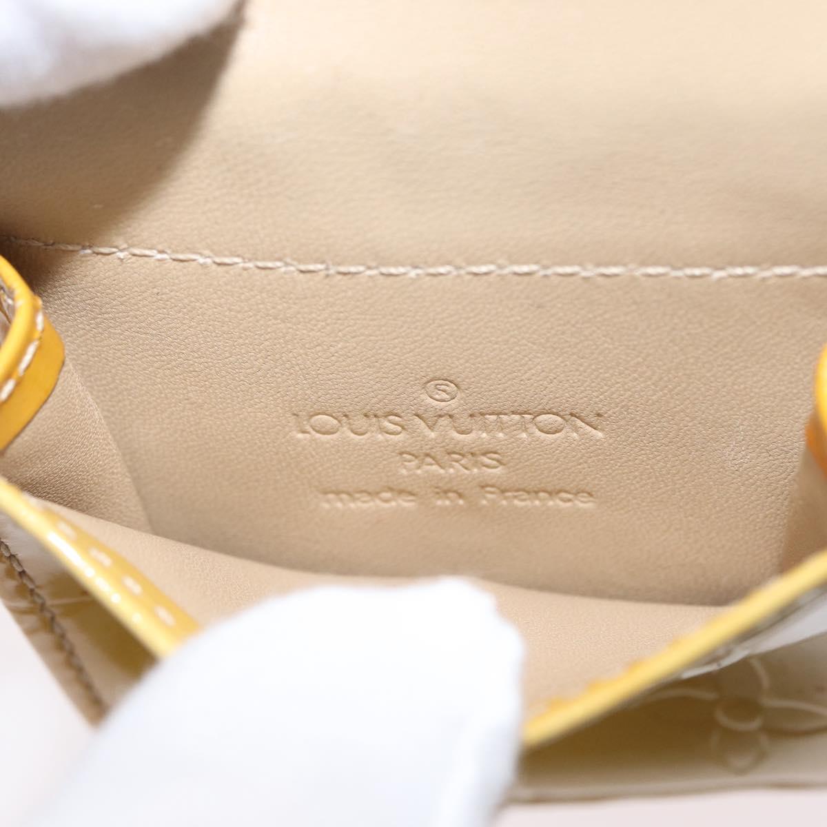 LOUIS VUITTON Vernis lafayette street Coin Purse Beige M91013 LV Auth BA10937