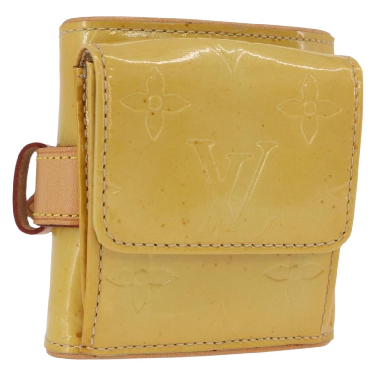 LOUIS VUITTON Vernis lafayette street Coin Purse Beige M91013 LV Auth BA10937
