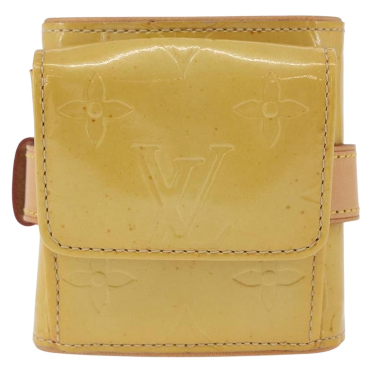 LOUIS VUITTON Vernis lafayette street Coin Purse Beige M91013 LV Auth BA10937
