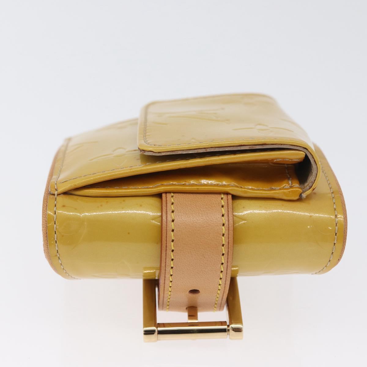 LOUIS VUITTON Vernis lafayette street Coin Purse Beige M91013 LV Auth BA10937