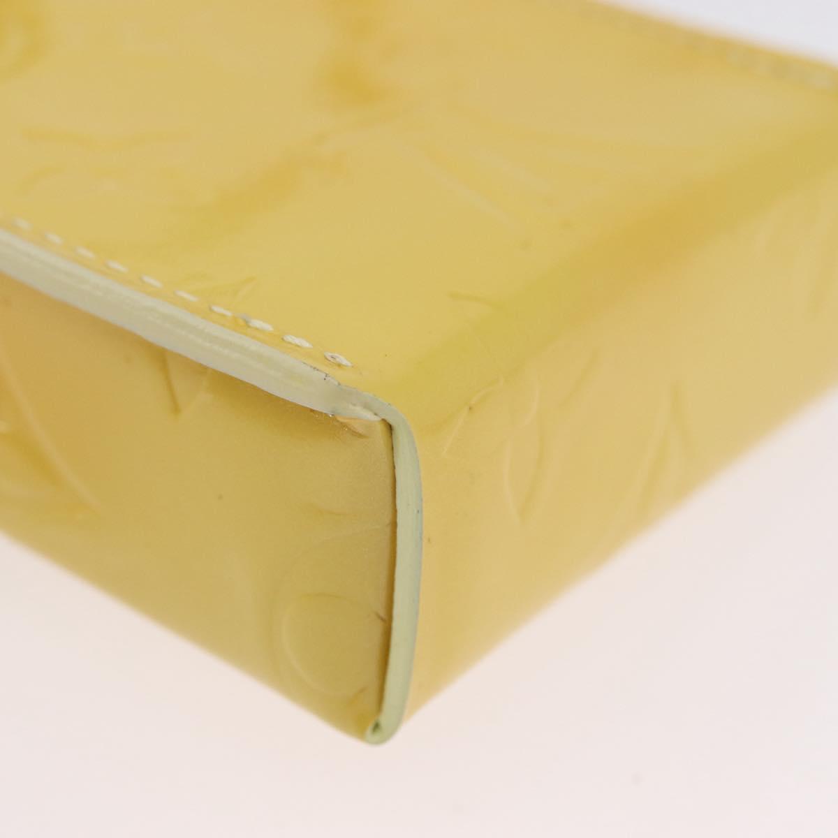 LOUIS VUITTON Vernis Green Cigarette Case Lime Yellow M91052 LV Auth BA10938