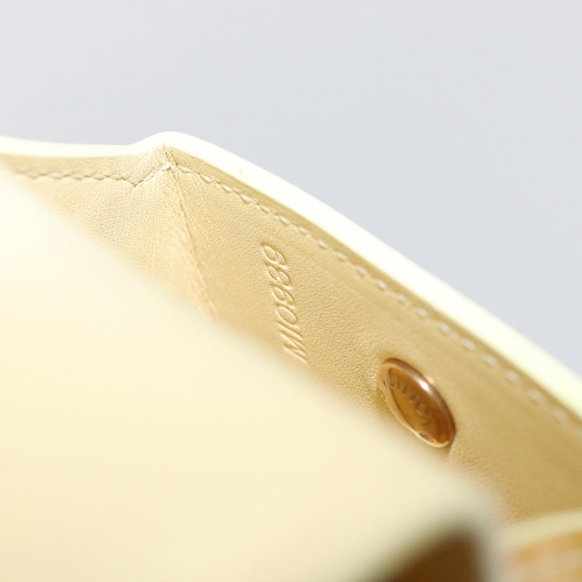 LOUIS VUITTON Vernis Green Cigarette Case Lime Yellow M91052 LV Auth BA10938