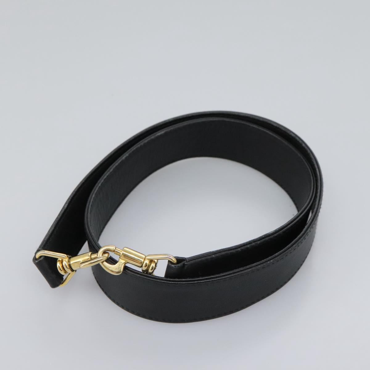 GUCCI Bamboo Hand Bag Leather 2way Black Gold 001 1781 1577 0 Auth BA1094