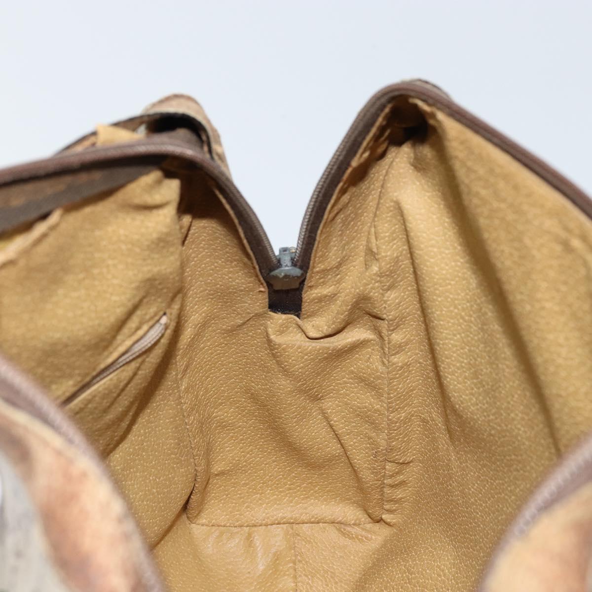 GUCCI GG Supreme Hand Bag PVC Beige Gold Auth BA10941