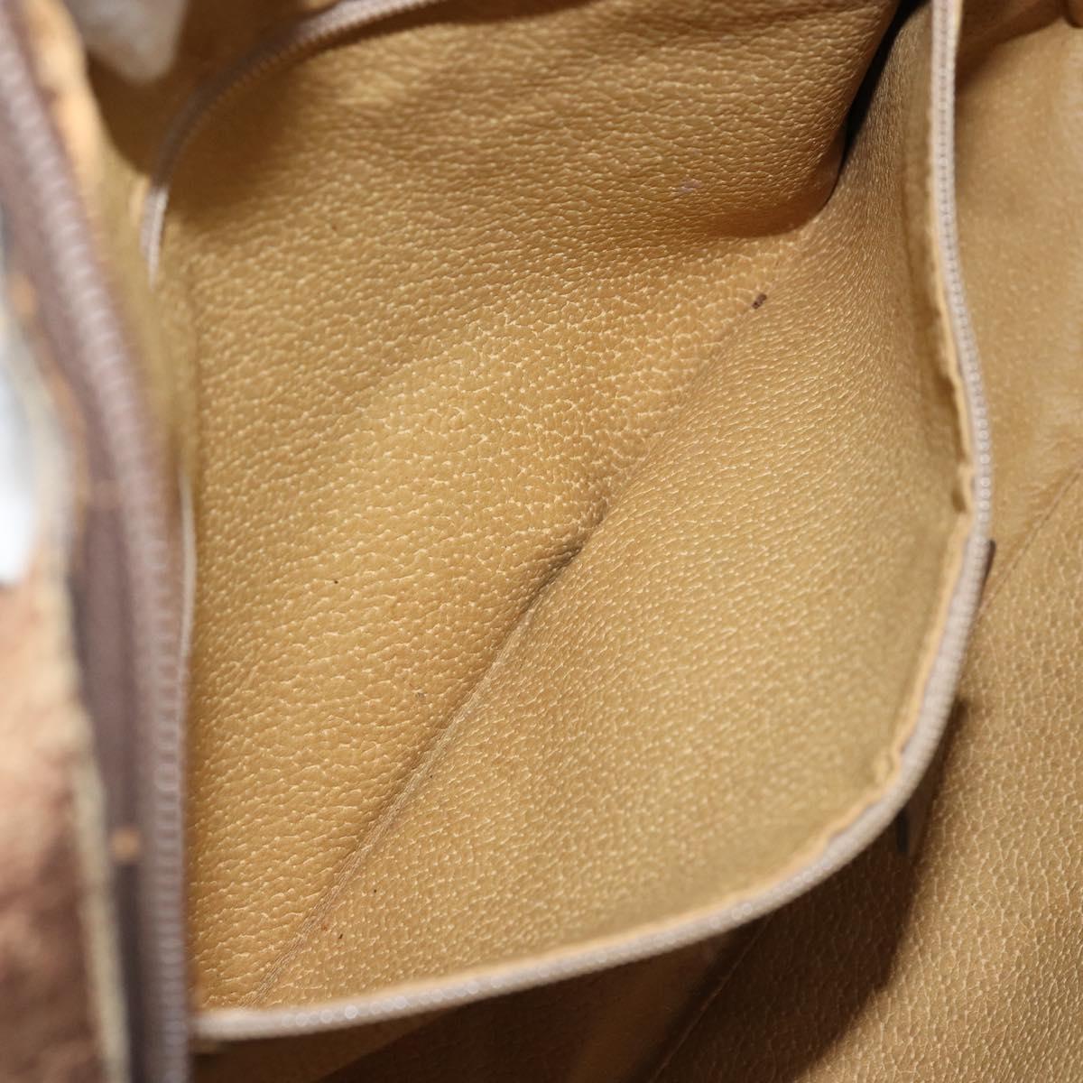 GUCCI GG Supreme Hand Bag PVC Beige Gold Auth BA10941